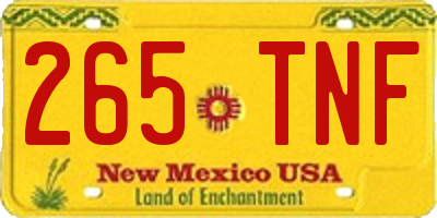 NM license plate 265TNF