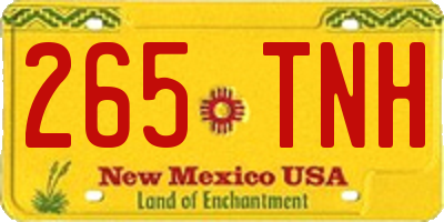 NM license plate 265TNH