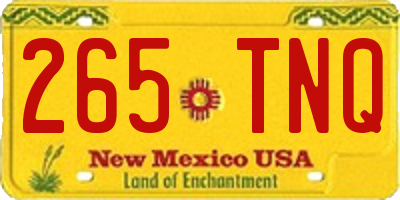 NM license plate 265TNQ