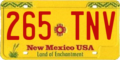 NM license plate 265TNV