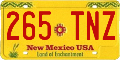 NM license plate 265TNZ