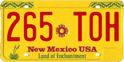 NM license plate 265TOH