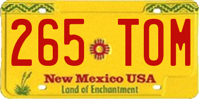 NM license plate 265TOM