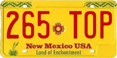 NM license plate 265TOP