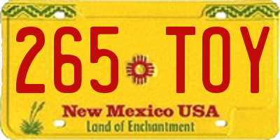 NM license plate 265TOY