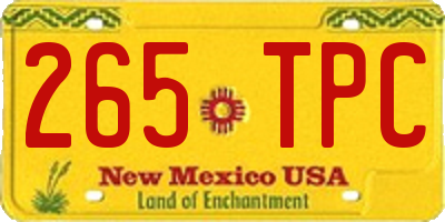NM license plate 265TPC