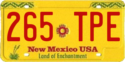 NM license plate 265TPE
