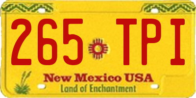 NM license plate 265TPI