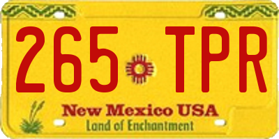 NM license plate 265TPR