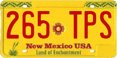 NM license plate 265TPS