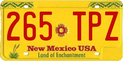 NM license plate 265TPZ