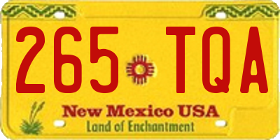 NM license plate 265TQA