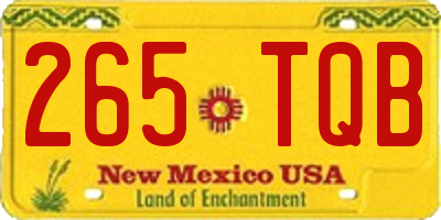 NM license plate 265TQB