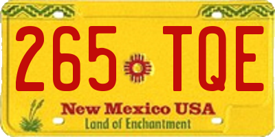 NM license plate 265TQE