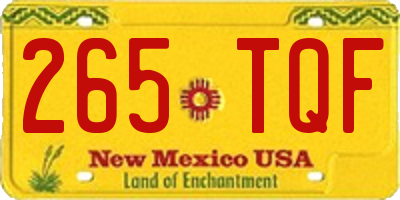 NM license plate 265TQF