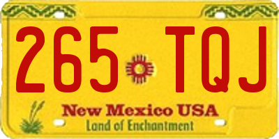 NM license plate 265TQJ