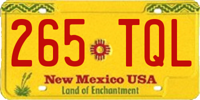 NM license plate 265TQL