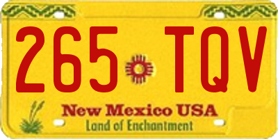 NM license plate 265TQV