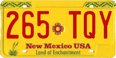 NM license plate 265TQY