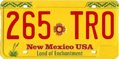 NM license plate 265TRO