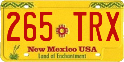 NM license plate 265TRX