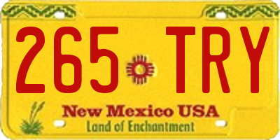 NM license plate 265TRY