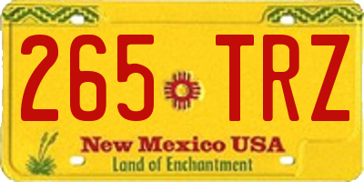 NM license plate 265TRZ