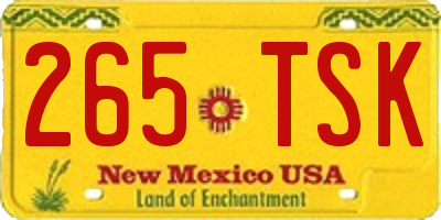 NM license plate 265TSK