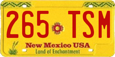 NM license plate 265TSM