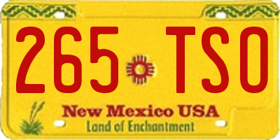 NM license plate 265TSO