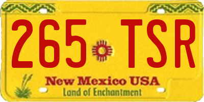 NM license plate 265TSR