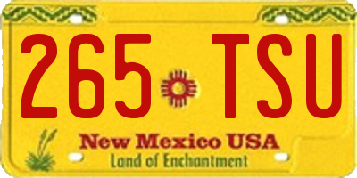 NM license plate 265TSU