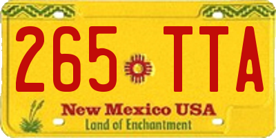 NM license plate 265TTA