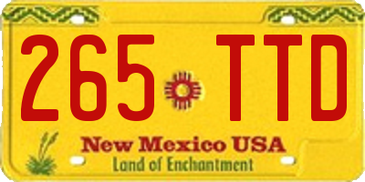 NM license plate 265TTD
