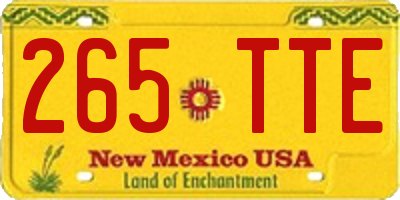 NM license plate 265TTE