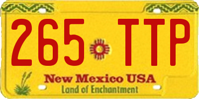 NM license plate 265TTP