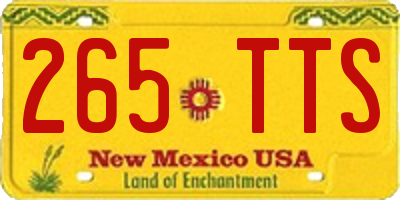 NM license plate 265TTS