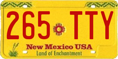 NM license plate 265TTY