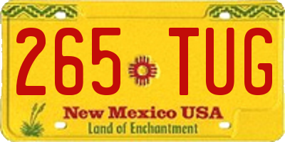 NM license plate 265TUG