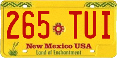 NM license plate 265TUI