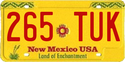 NM license plate 265TUK
