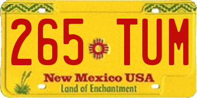 NM license plate 265TUM