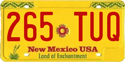 NM license plate 265TUQ