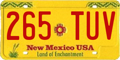 NM license plate 265TUV