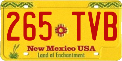 NM license plate 265TVB