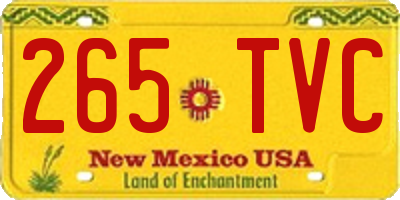 NM license plate 265TVC