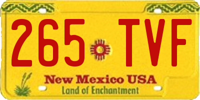 NM license plate 265TVF