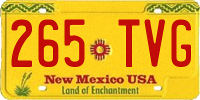 NM license plate 265TVG