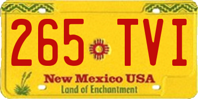 NM license plate 265TVI