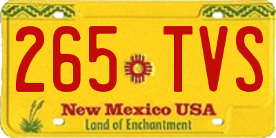 NM license plate 265TVS